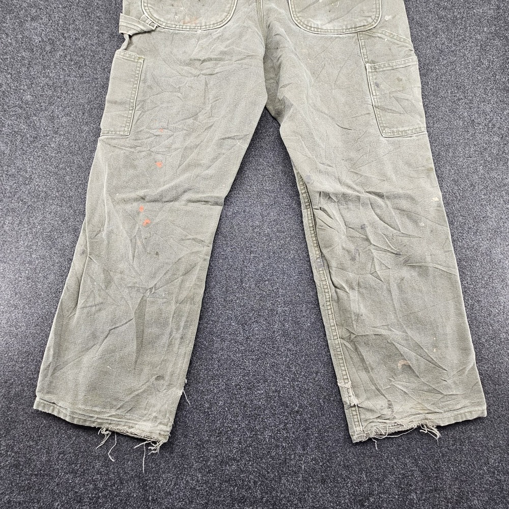 Paint Splattered Faded Green Carhartt Carpenter work pants B11 MOS 32x30 Men's - Picture 13 of 14